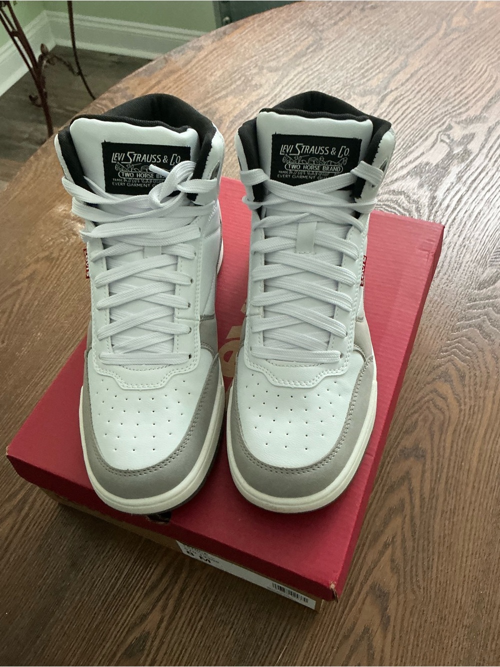 Levi's White and Gray High-Top Athletic Sneakers